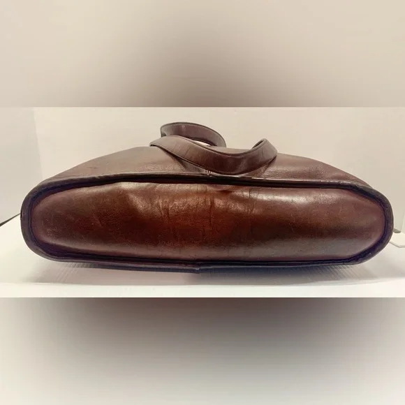 Coach Vintage NYC Marketing Tote Glove Tanned Leather Burgundy Shopper 1980’s - Picture 7 of 12